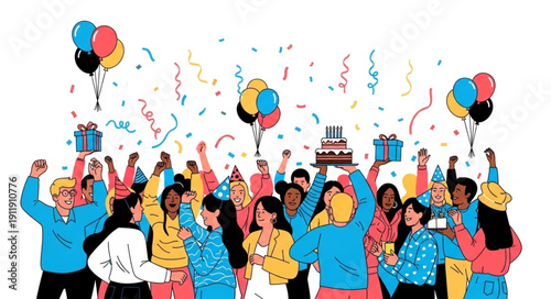 People Celebrating Birthday Party Together.