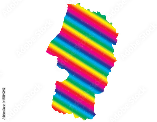 山形県　虹色　カラフル　縞模様　イラスト