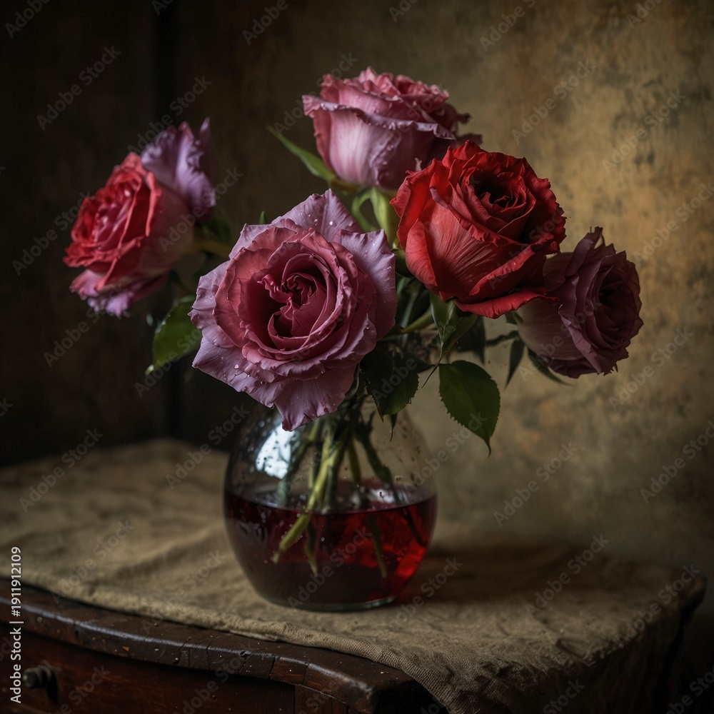 Fototapeta premium Roses in vase