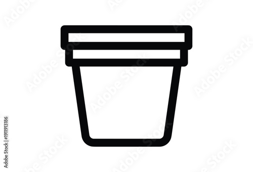  black and white flower pot icon