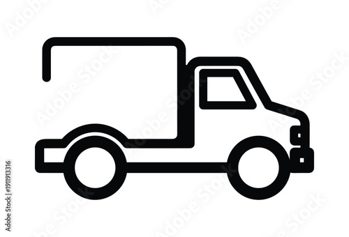  black and white delivery truck icon
