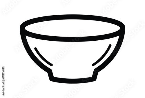  black and white bowl illustration