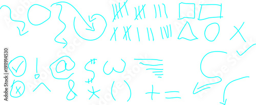 Collection of Hand-Drawn Black Doodle Arrows, Shapes, and Symbols Vector for Creative Projects and Web Design.