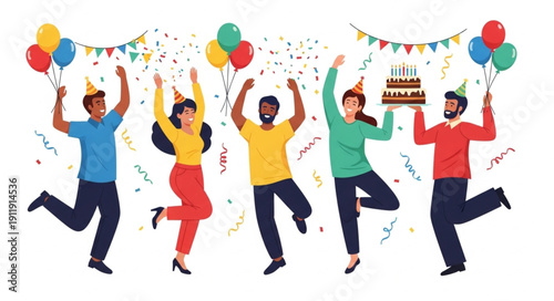 People Celebrating Birthday Party Together.