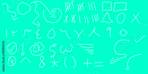 Versatile Hand-Drawn Scribble Pack: Doodle Elements, Arrows, Numerals, and Icons for Engaging Content