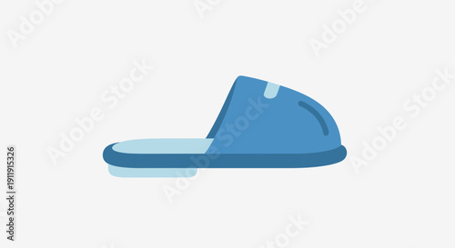 Blue Slipper on White Background.