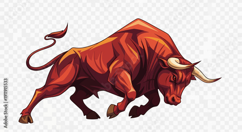 Illustration of a Charging Red Bull.