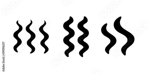 Three distinct sets of wavy lines each with unique patterns and styles. Vector
