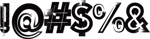 Grungy punctuation marks and symbols