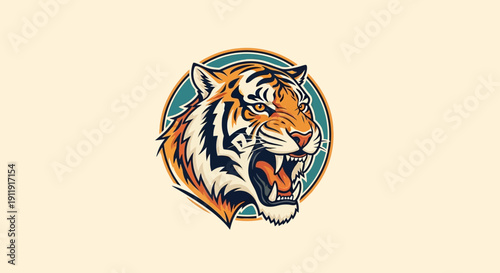 Illustration of a Tiger Head Logo Design.