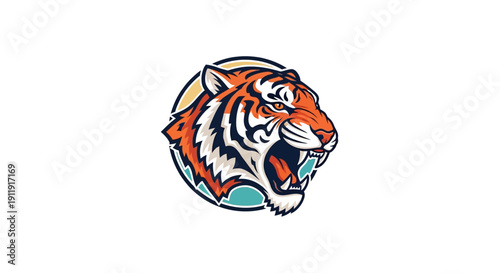 Tiger Head Logo Design Illustration.