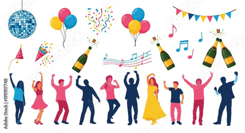 People Celebrating Party with Champagne.