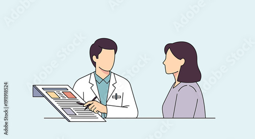 Doctor Consulting Patient About Medical Report in Clinic
