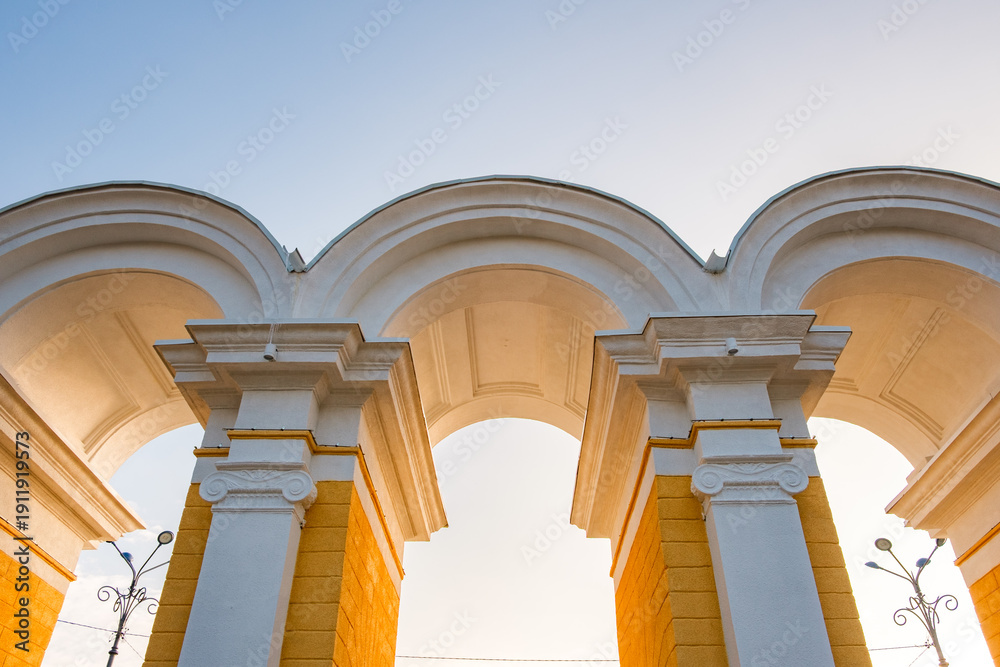Naklejka premium arches of architectural design, arched overlap of the opening