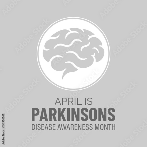 Vector illustration concept for April Parkinson s Disease Awareness Month, designed as a clean poster and banner template. Clean vector combining awareness ribbon and tulip.