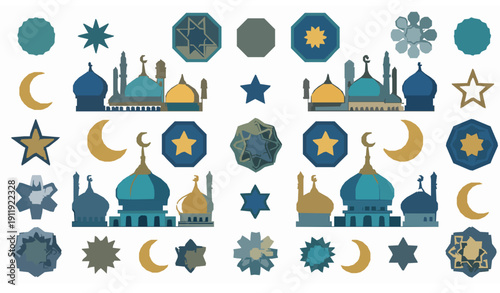 Islamic geometric mosque Ramadan seamless vector pattern