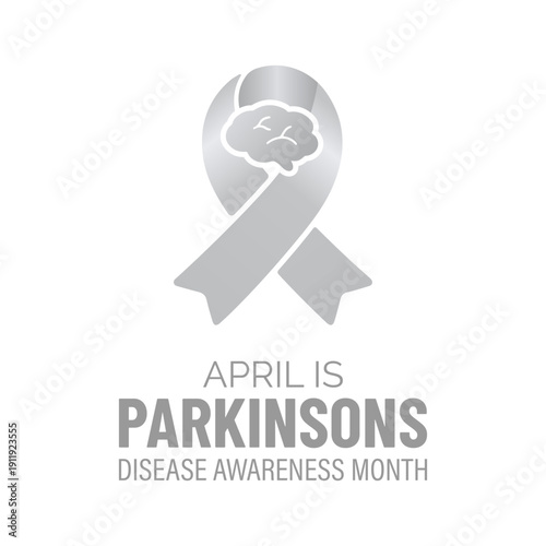 Vector illustration concept for April Parkinson s Disease Awareness Month, designed as a clean poster and banner template. Clean vector combining awareness ribbon and tulip.