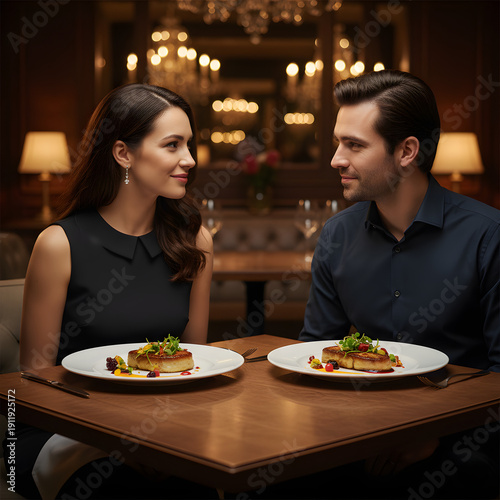 Couple Savouring French Gastronomy