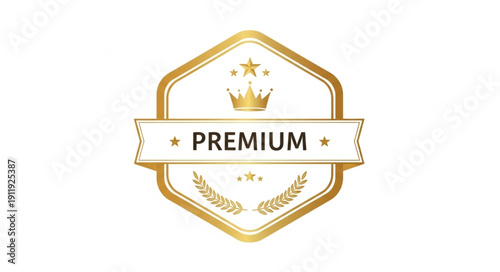 Premium Quality Gold Badge Icon.