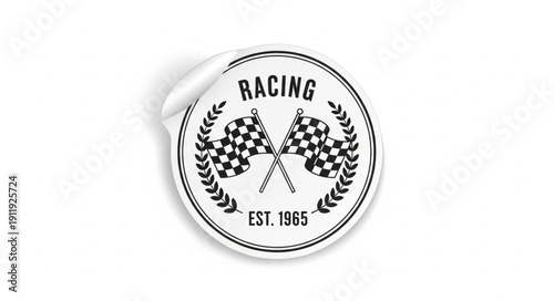 Racing Badge with Checkered Flags.
