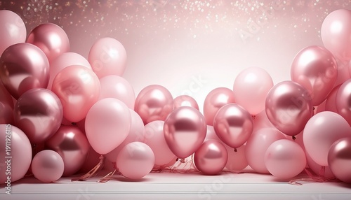 party balloons background pink balloons on a white background with white tones