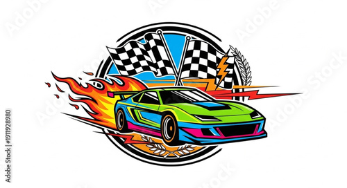 Racing Car Speed Vector Illustration.