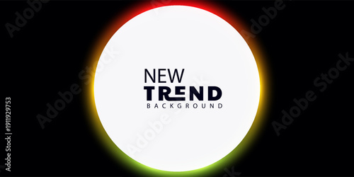New trend colorful background with white circle and text