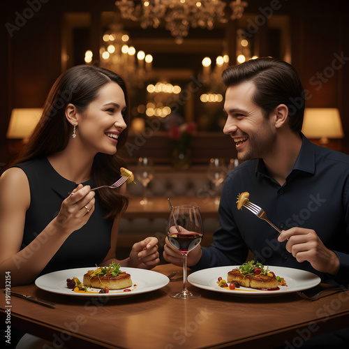 Dynamic Couple Experiencing French Gastronomy