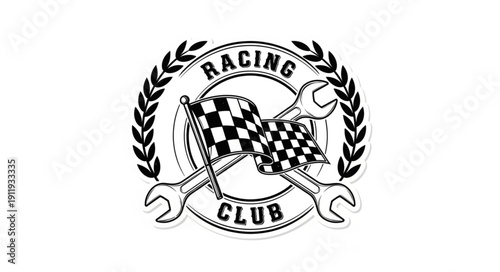 Racing Club Emblem with Wrenches.