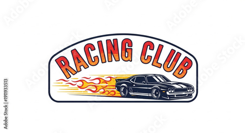 Racing Club Logo with Sports Car.