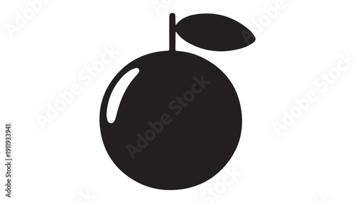 black color Clementine fruits of silhouette vector illustration, solid white background