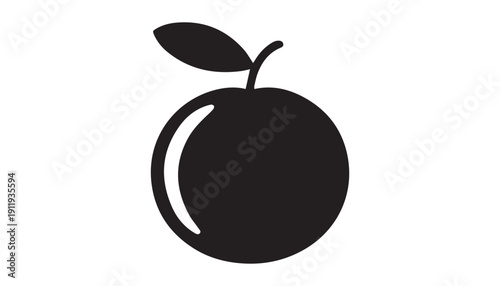black color Clementine fruits of silhouette vector illustration, solid white background