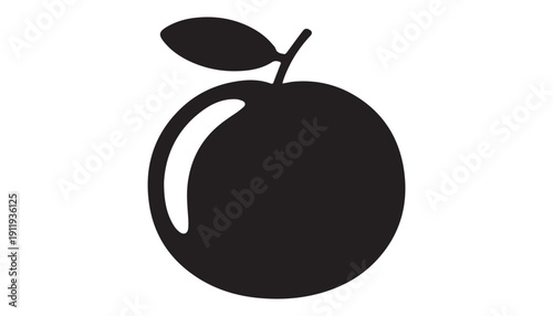 black color Clementine fruits of silhouette vector illustration, solid white background