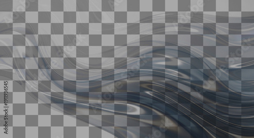 Metallic Waves Glossy Fluid Digital Effect Flowing Lines Artwork Dark Gray Slate Liquid Texture