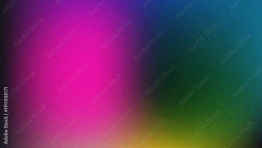 Obraz premium Smooth Magenta Blue Green Yellow Gradient with Grain