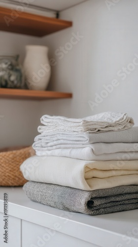 Neutral Laundry: Folded Linen