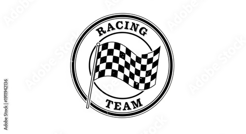 Racing Team Checkered Flag Logo.