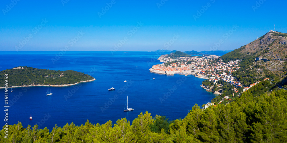 Fototapeta premium aerial view of Croatia coast, travel, tour tourism in Croatia
