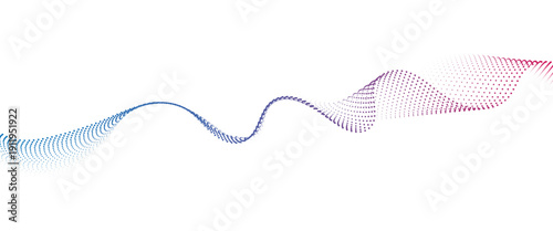 Flowing Dot Wave halftone gradient pattern on transparent background