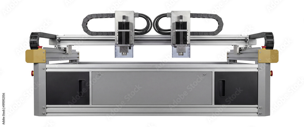 Fototapeta premium Large-format laser engraving machine with a dual-head system.