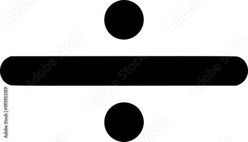 Division Symbol Icon (Obelus) – Black Math Sign Isolated on White