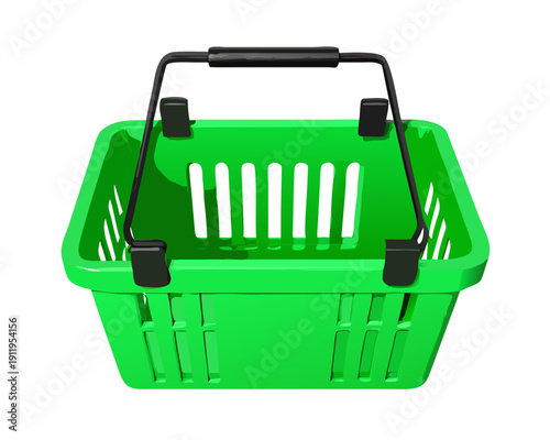 Empty green shopping basket overhead shot isolated on png background, green, shopping basket, basket, store, market, empty, container, plastic, retail, black background, isolated, overhead, top view S
