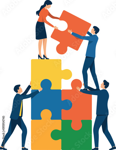 Business Strategy Line Icons  Problem Solving, Diversity, and Team Effort