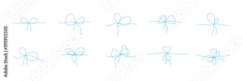 Bow Ribbon Icon Set – Gift Bow Knot, Decorative Ribbon Tie Silhouette Vector Collection for Present, Celebration and Packaging Design