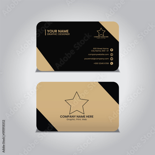  black and gold modern business card  template, visiting card, business card template.