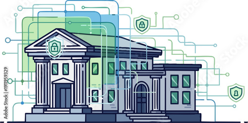 Illustrating secure digital banking architecture and financial data protection concepts