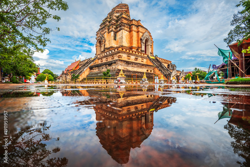 Schilderij op canvas Chiang Mai, Thailand at Wat Chedi Laung