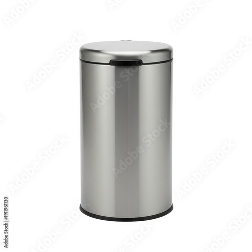 Brushed stainless steel trash can with lid
