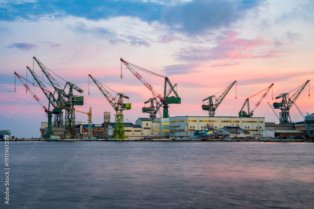 Fototapeta premium Dry Docks in Kobe, Japan