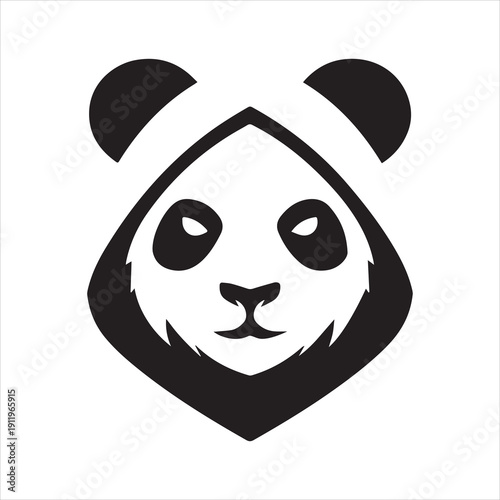 Panda assassin face silhouette